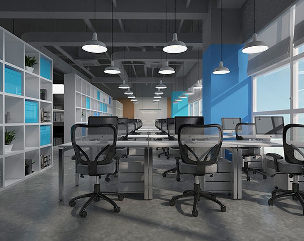 辦公室員工區(qū)設計實景圖